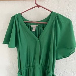 H&M green lightweight short sleeve dress